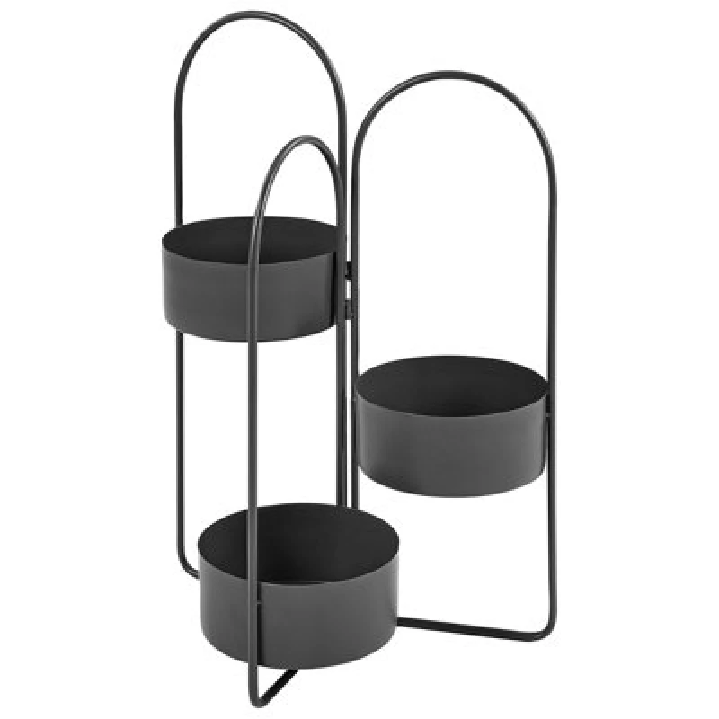 Image of Beliani Plant Stand Colutena Metal 56cm Black