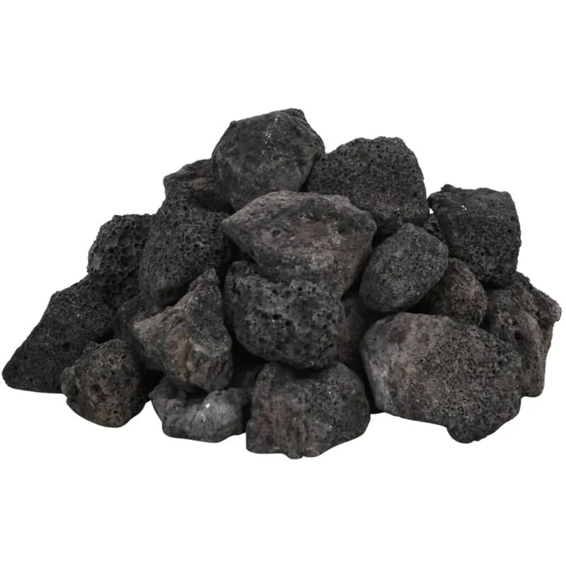 Image of vidaXL Volcanic Rocks 25 kg Black 3-5 cm, Black 3217183