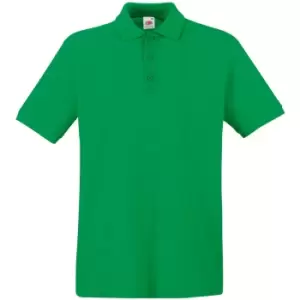Image of Fruit Of The Loom Premium Mens Short Sleeve Polo Shirt (L) (Kelly Green)