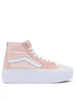 Image of Vans SK8-Hi Stackform - Pink/White, Light Orange, Size 5, Women
