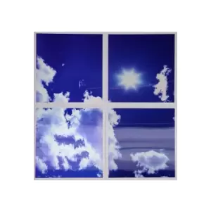 Image of ENER-J Colour Changing And Dimmable Sky Cloud LED Panels 60X60cm 40W 3D Effect (set Of 4 With Remote)