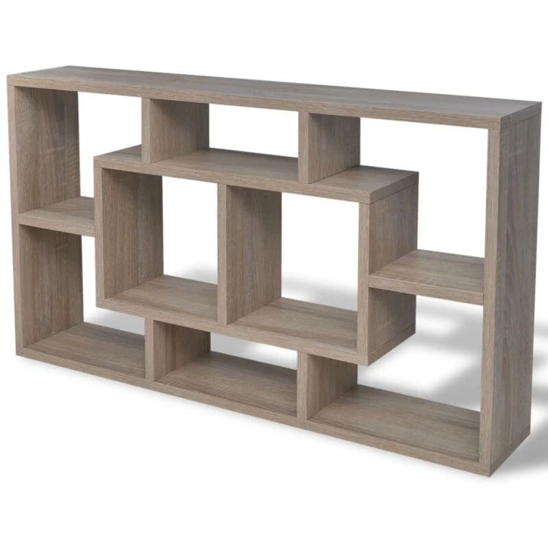 Image of VIDAXL Vidaxl - Floating Wall Display Shelf 8 Compartments Oak Colour 242549