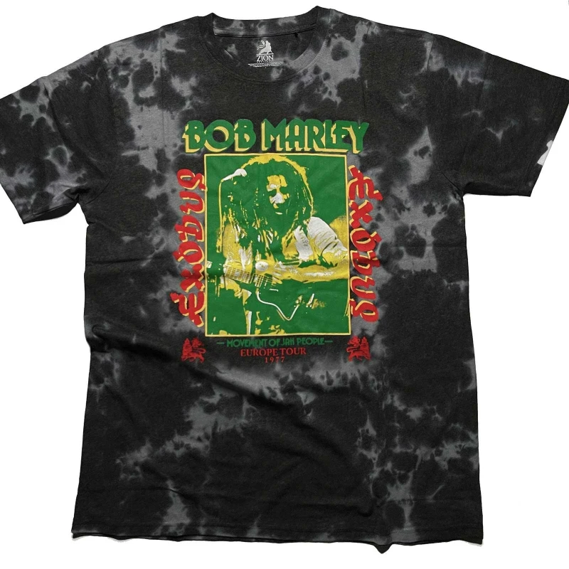Image of Bob Marley Bob Marley Men Exodus Tie Dye T-Shirt in Black Size: 2X-large Black XXL Male 5063300125489