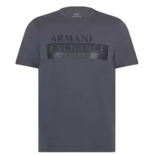 Image of Armani Exchange Text Logo T-Shirt - Grey