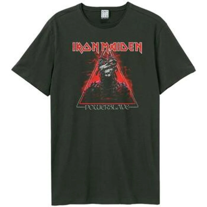 Image of Amplified Amplified Men Powerslave Iron Maiden T-Shirt in Charcoal Size: X-Small Charcoal XS Male 5063527284167