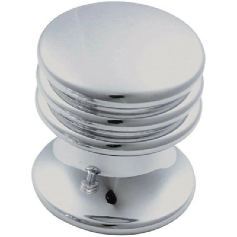 Image of Loops One Piece Textured Cupboard Door Knob 15.5mm Diameter Polished Chrome Multi unisex