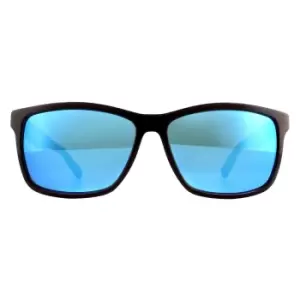 Image of Rectangle Brown Blue Blue Sunglasses