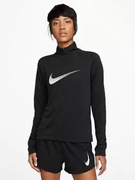 Image of Nike Dri-FIT Swoosh Half Zip Top - Black Size M Women