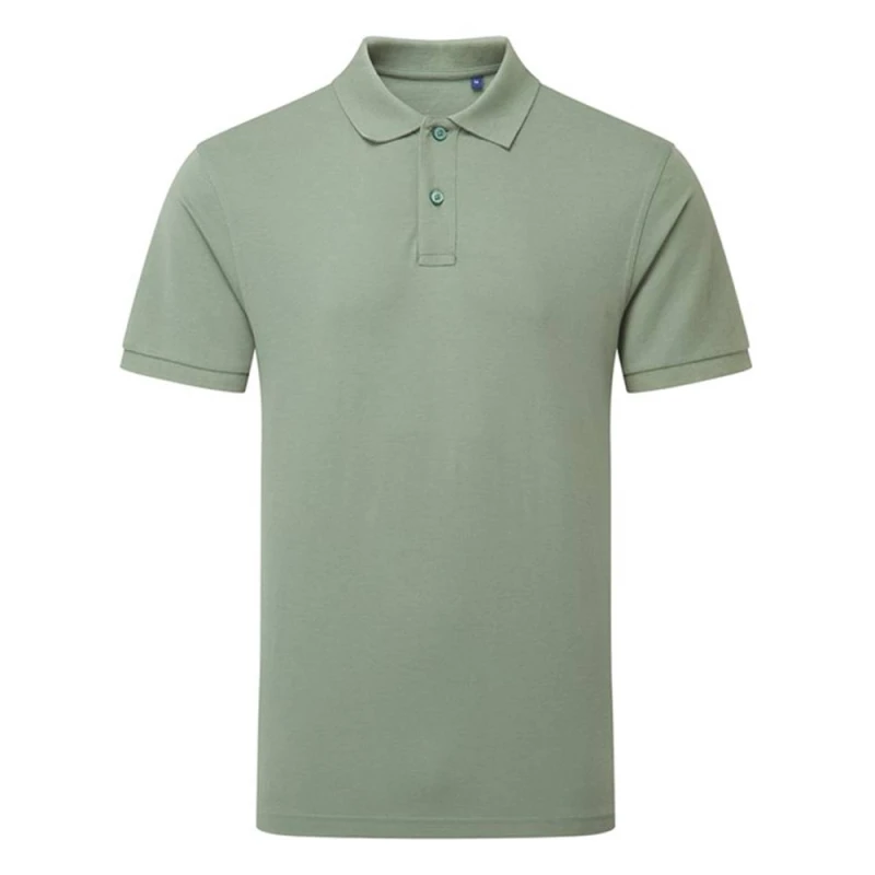 Image of Asquith & Fox Mens Plain Short Sleeve Polo Shirt in Dark Olive Size: Small Dark Olive Male S