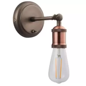 Image of Dimmable LED Wall Light Industrial Aged Copper Adjustable Lamp Lighting Fitting