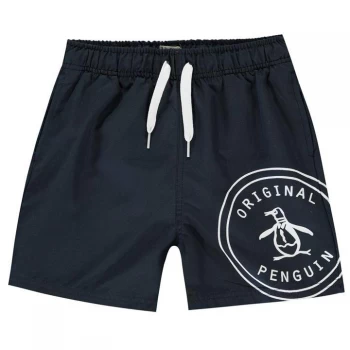 Image of Original Penguin Logo Swim Shorts - Navy Blazer