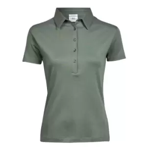 Image of Tee Jays Womens/Ladies Pima Short Sleeve Cotton Polo Shirt (S) (Leaf Green)