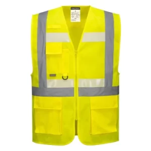 Image of Glowtex Ezee Zip Front Executive Hi Vis Waistcoat Yellow M