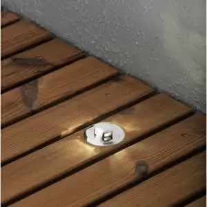 Image of Konstsmide Mini LED Outdoor 12V System G4 Chrome Recessed Ground Light Spot Set Of 6 - Transformer Included, IP44