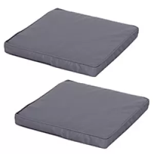 Image of Outsunny Polyester Set Of 2 Garden Chair Cushion Grey
