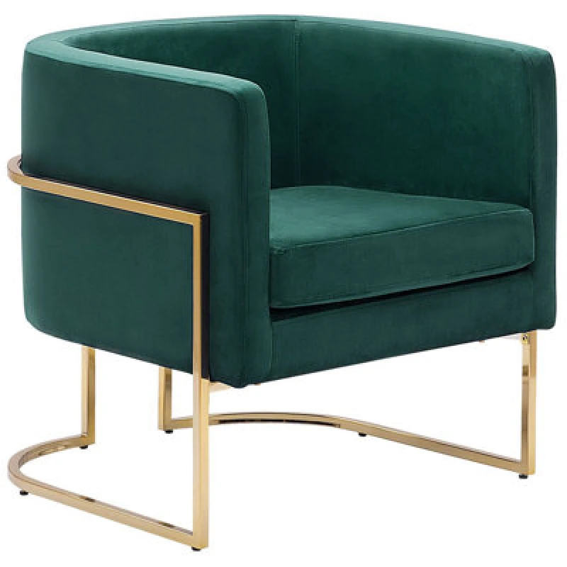 Image of Beliani Velvet Armchair Dark Green Sirkka