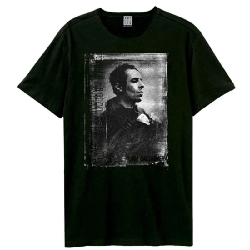 Image of Amplified Amplified Men Why Me Portrait Liam Gallagher Vintage T-Shirt in Black Size: X-Small Black XS Male 5063806740926