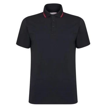 Image of Guess Tape Polo Shirt - Black
