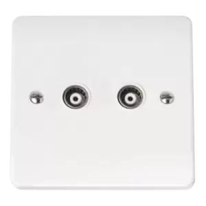 Image of Click Scolmore Mode 45A Double Isolated Coaxel Socket Polar White - CMA159