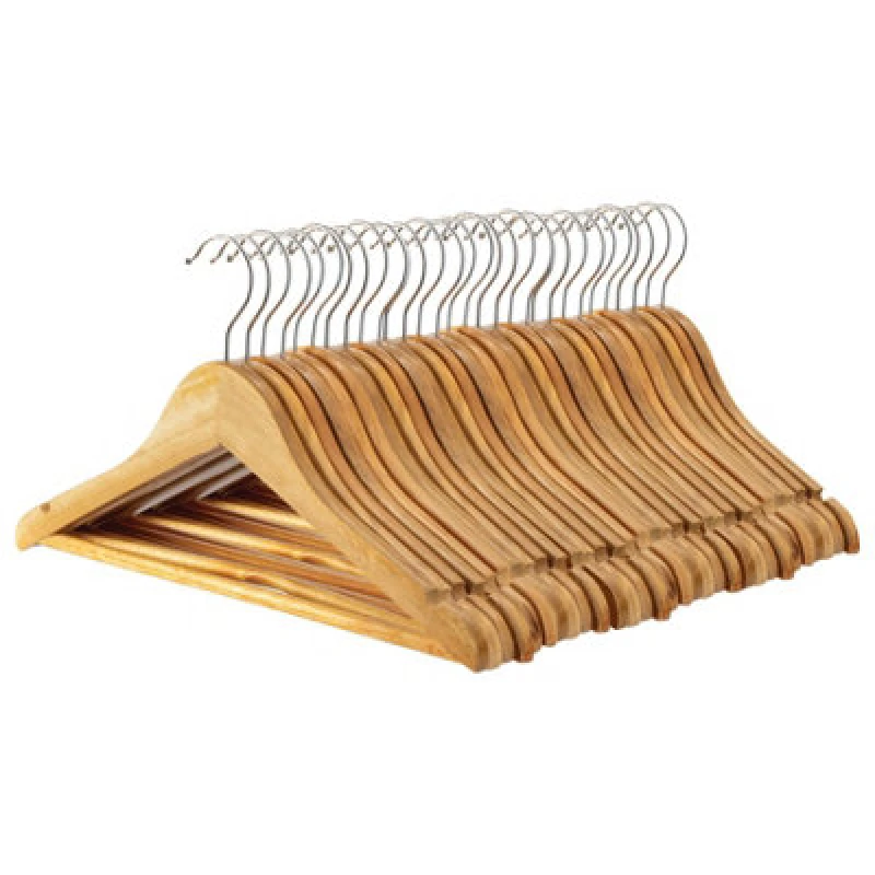Image of Harbour Housewares Wooden Children's Coat Hangers - Natural - Pack Of 30
