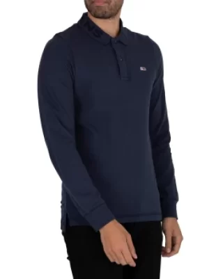 Image of Tonal Logo Longsleeved Polo Shirt