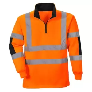 Image of Portwest Xenon Half Zip Hi Vis Pullover Orange XL