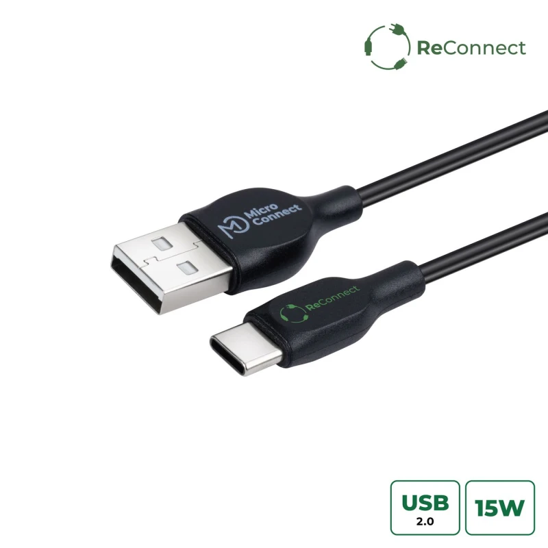 Image of Microconnect ECO-USB3.1CCHAR2B USB cable USB 2.0 2m USB A USB C Black