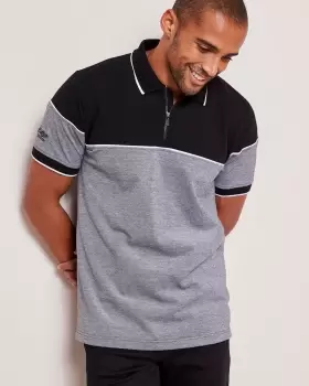 Image of Cotton Traders Mens Signature Short Sleeve Birdseye Polo Shirt in Black