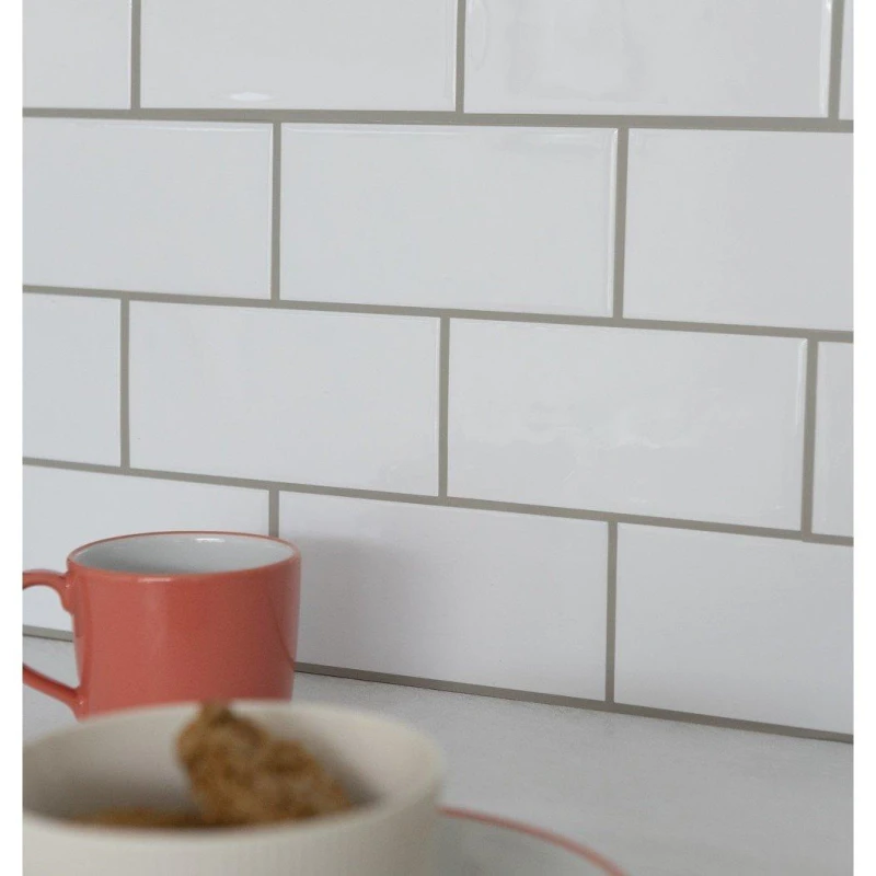 Image of Wall Pops Self Adhesive 3D Epoxy Tile Stickers Subway White White unisex 0.52 SQM