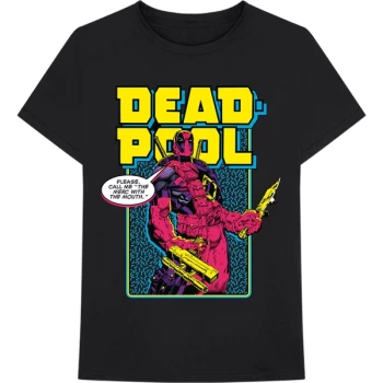 Image of Marvel Comics - Deadpool Comic Merc Unisex Large T-Shirt - Black