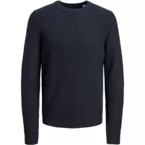 Image of Jack and Jones Textured Knit Pullover Jumper - Blue