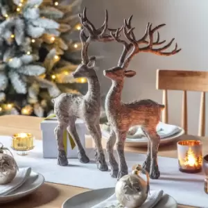 Image of Carved Deer Decoration Brown