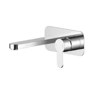 Image of Nuie Arvan Wall Mounted 2 Tap Hole Basin Mixer With Plate - Chrome