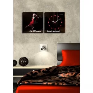Image of 2P2828CS-11 Multicolor Decorative Canvas Wall Clock (2 Pieces)