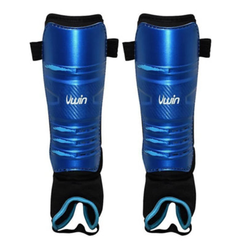 Image of Uwin Childrens/kids Hockey Shin Guards Royal Blue/black/aqua Blue (Xs)