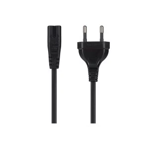 Image of Maplin Power Lead IEC C7 Fig 8 2pin plug to Euro 2 pin Plug 2m (Not fused)