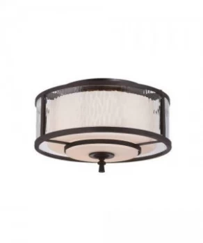 Image of 2 Light Flush Ceiling Light Dark Cherry, E27