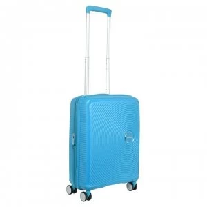 Image of American Tourister Soundbox Bass Midnight Navy Hard Cabin Spinner - Summer Blue