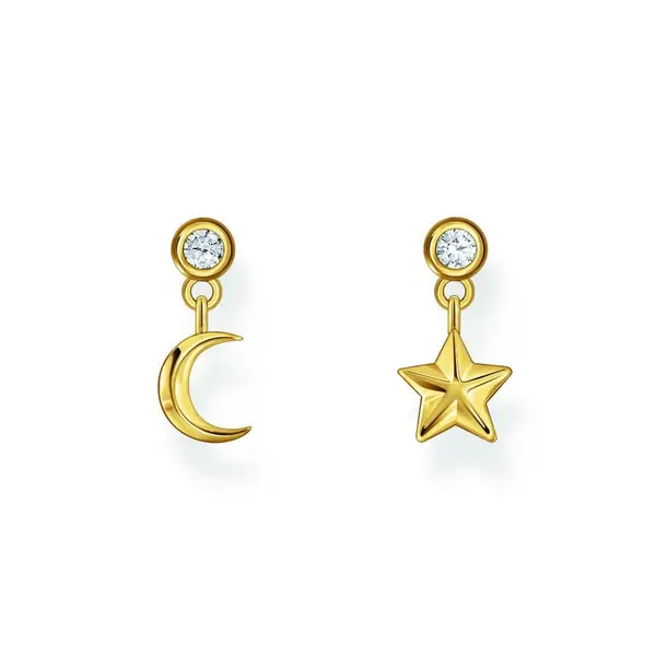 Image of Thomas Sabo Sterling Silver Basics White Gold Plated Zirconia Ear Stud