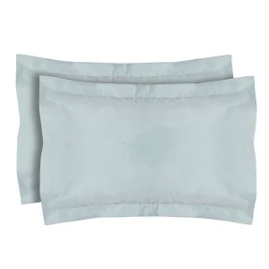 Image of Catherine Lansfield Pair of Non-Iron Oxford Pillowcases - Duck Egg