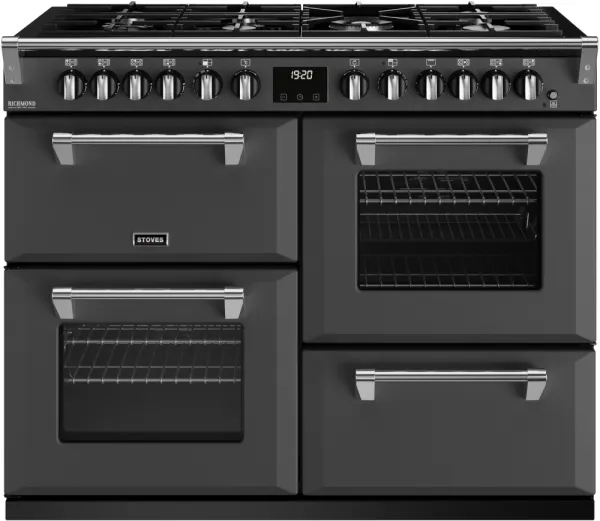 Image of Stoves Richmond Deluxe ST DX RICH D1100DF AGR Dual Fuel Range Cooker - Anthracite - A Rated