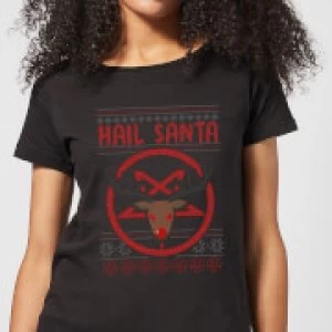 Image of Hail Santa Womens T-Shirt - Black - 5XL
