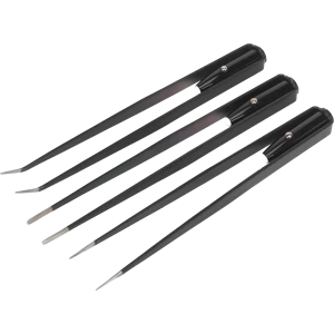 Image of Sealey TWZ001 3 Piece Industrial Tweezer Set