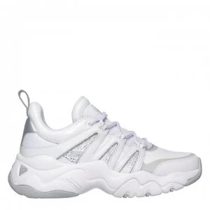 Image of Skechers Lifestyle DLite Intense Trainers - White/Silver