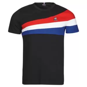 Image of Le Coq Sportif TRI TEE SS N 1 M mens T shirt in Black - Sizes XXL,S,M,L,XL,XS