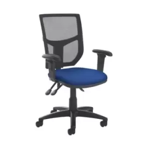 Image of Altino mesh back asynchro operator chair with seat depth adjustment and adjustable arms - blue