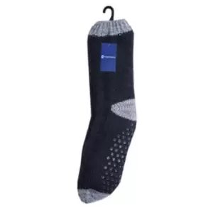 Image of Tom Franks Mens Contrast Slipper Socks (UK 7-11) (Black)
