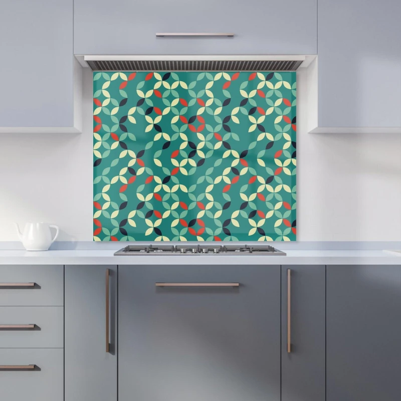 Image of Warren Reed - Designer Geometric Pattern Design Kitchen Splashback in Green Size: 700mm x 650mm Green Unisex 700mm x 650mm
