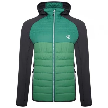 Image of Dare2B Coordinate Hybrid Hooded Baffled Jacket - Ebony/Ultrma