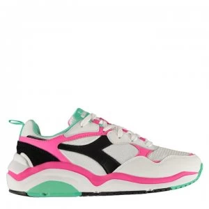 Image of Diadora Lifestyle Whizz Run Trainers Mens - White/Fluo Pink